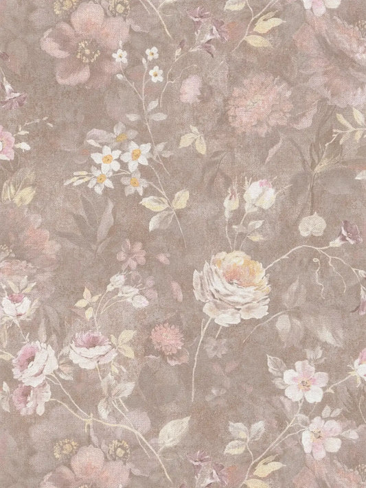 Secret Garden - Floral Wallpaper - Brown