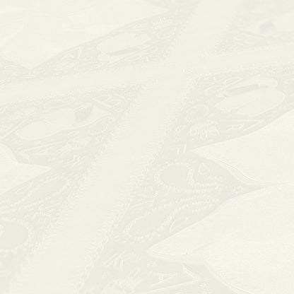 Paisley Block Heavy Weight Wallpaper  - White