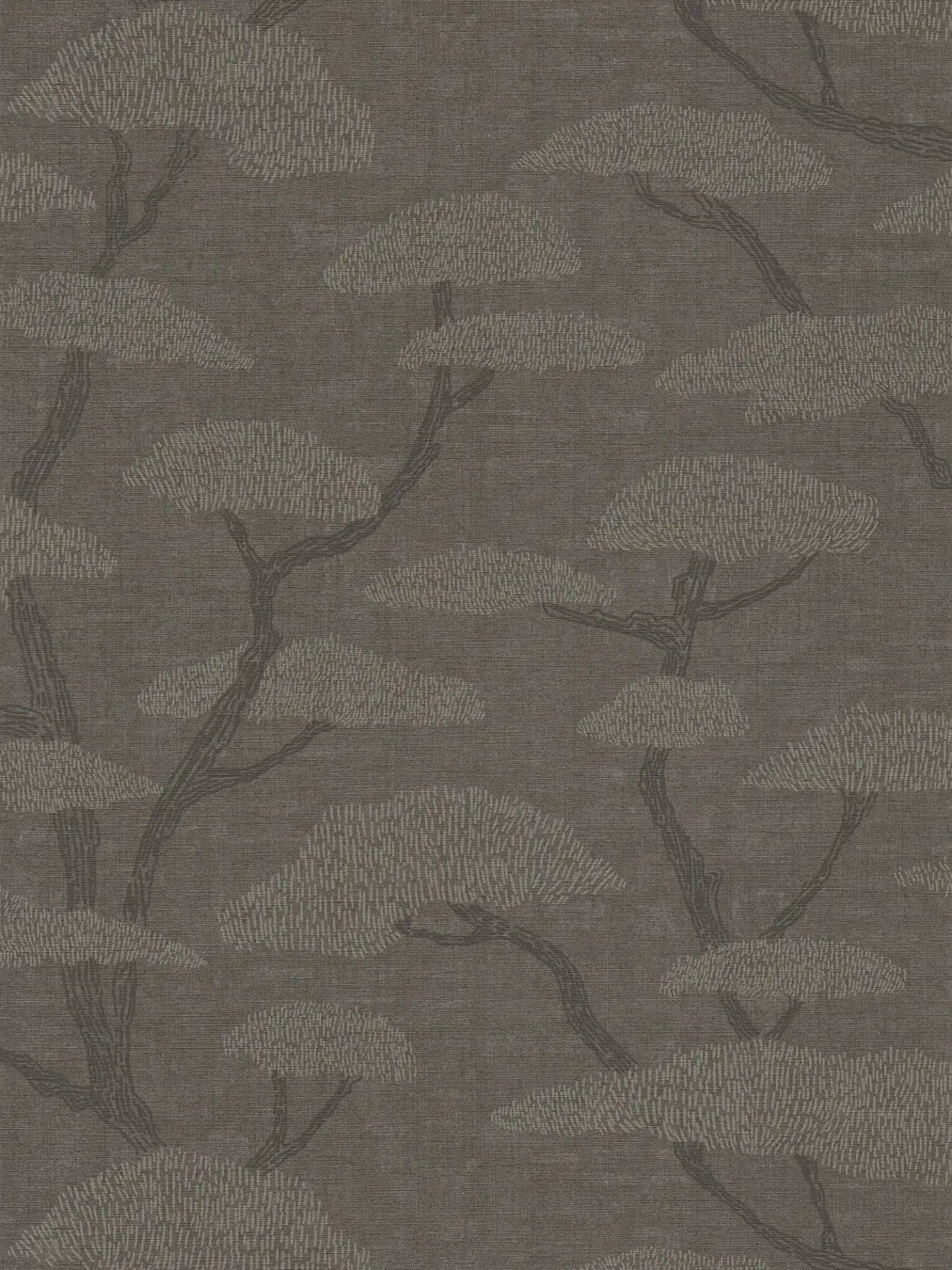 Nara Tree Wallpaper - Charcoal - Discontinuing