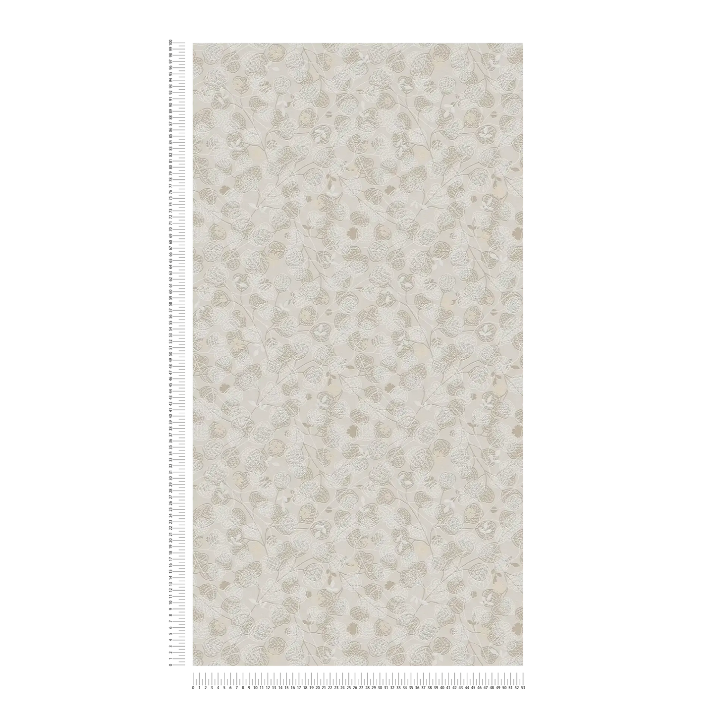 Leafy Heart - Wallpaper - Beige