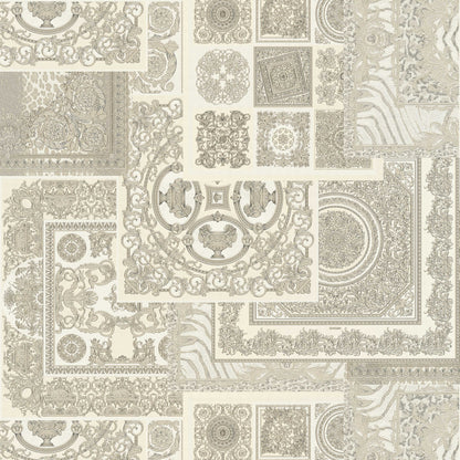 Versace Tapestry Wallpaper - Silver/Grey/White