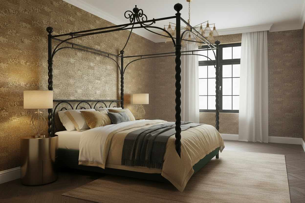 Bedroom - No Chair, No Curtains, Black Window Frames
