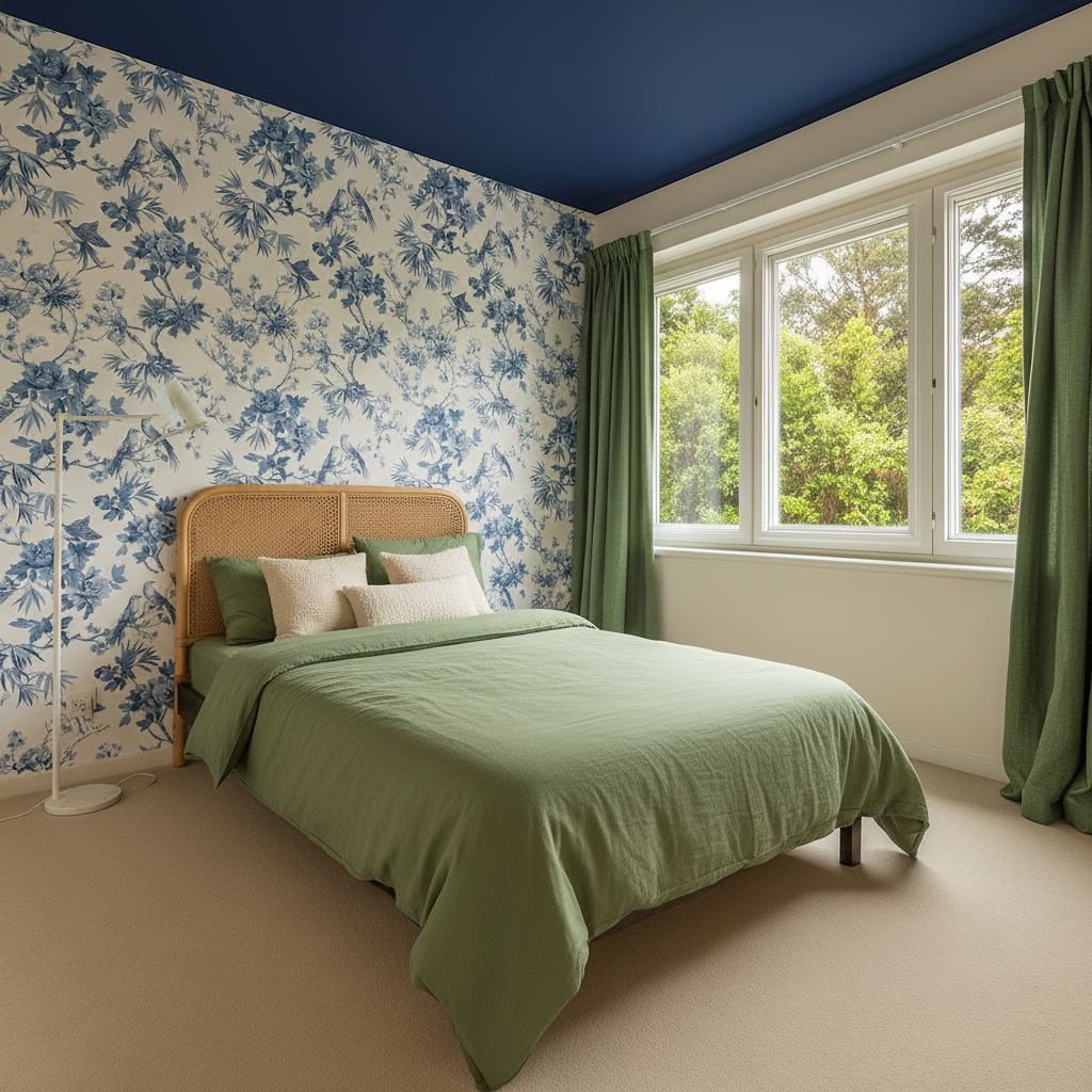 Bedroom with Amelie Chinoiseries Wallpaper