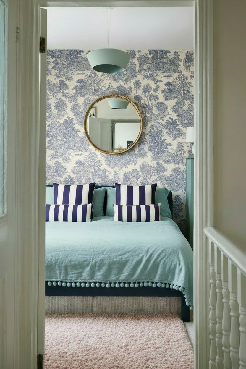 Blenheim Toile Wallpaper - Blue