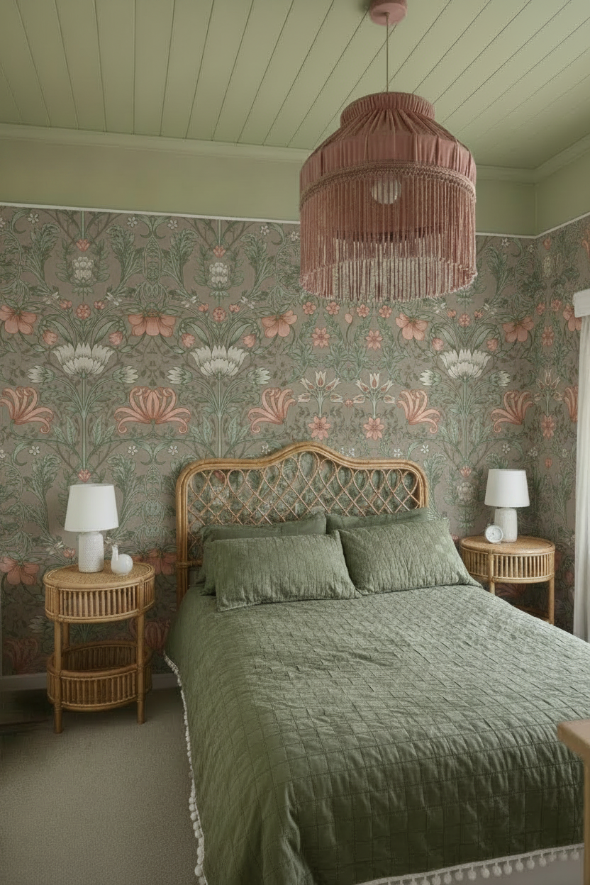 Emiliana - Trailing Floral Wallpaper - Champagne