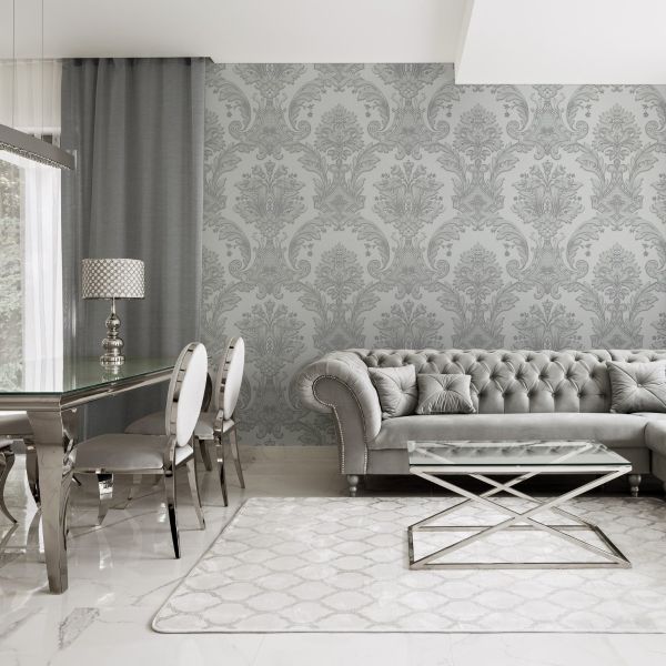 Amara Damask Wood Panel Wallpaper - 6 Colours