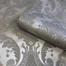 Amara Damask Wood Panel Wallpaper - Gunmetal