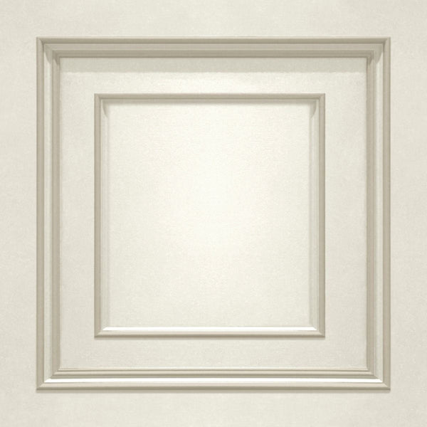 Sample - Amara Wood Panel Vinyl Wallpaper - Cream Soft Gold