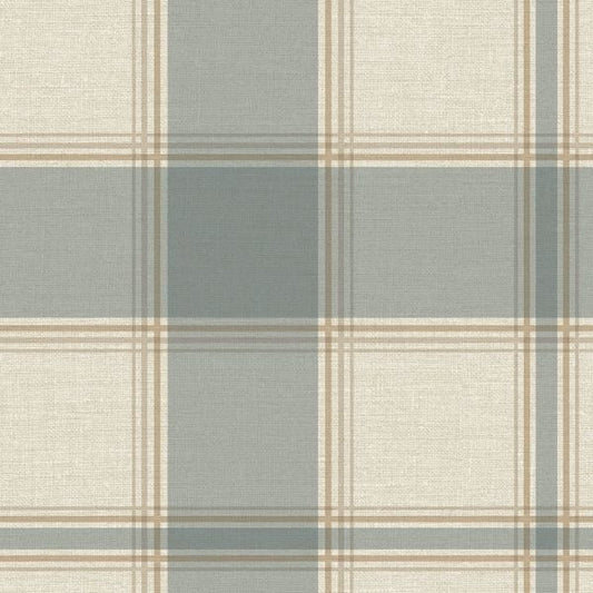 Carmella Check Wallpaper (Vinyl) - Blue