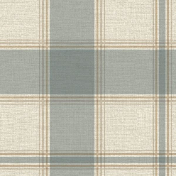Sample - Carmella Check Wallpaper (Vinyl) - Blue