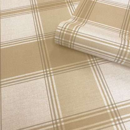 Carmella Check Wallpaper (Vinyl) - Sand