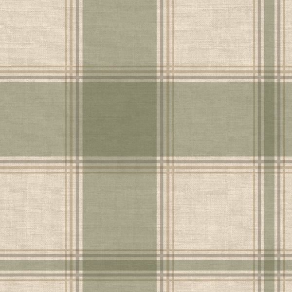 Sample - Carmella Check Wallpaper (Vinyl) - Green