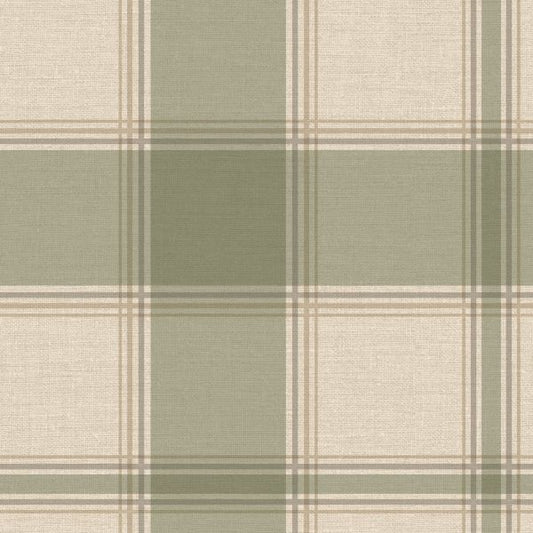 Carmella Check Wallpaper (Vinyl) - Green