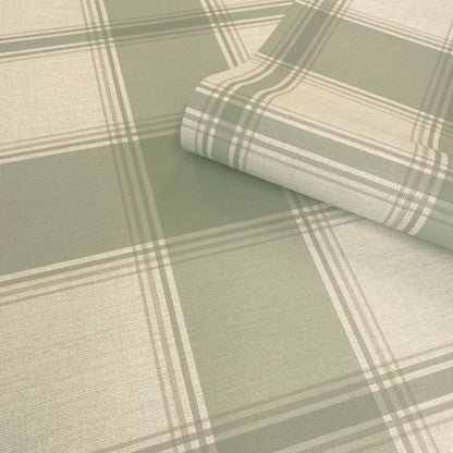 Carmella Check Wallpaper (Vinyl) - Green