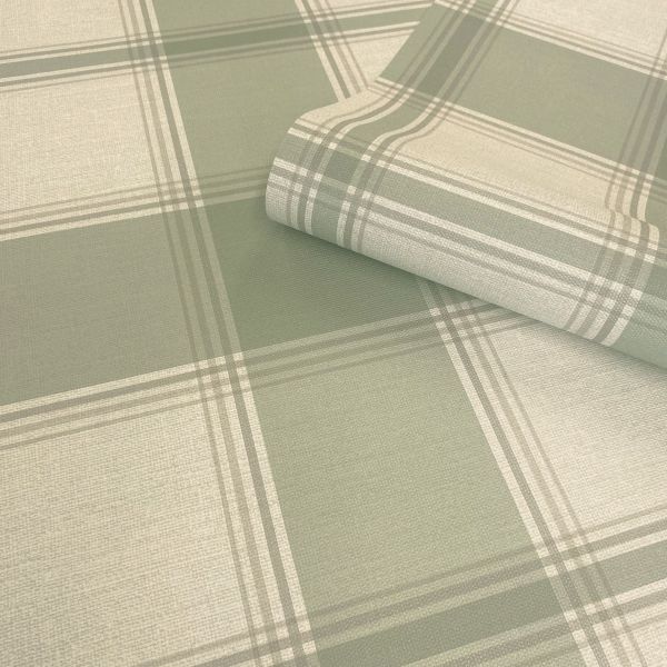 Carmella Check Wallpaper (Vinyl) - Green