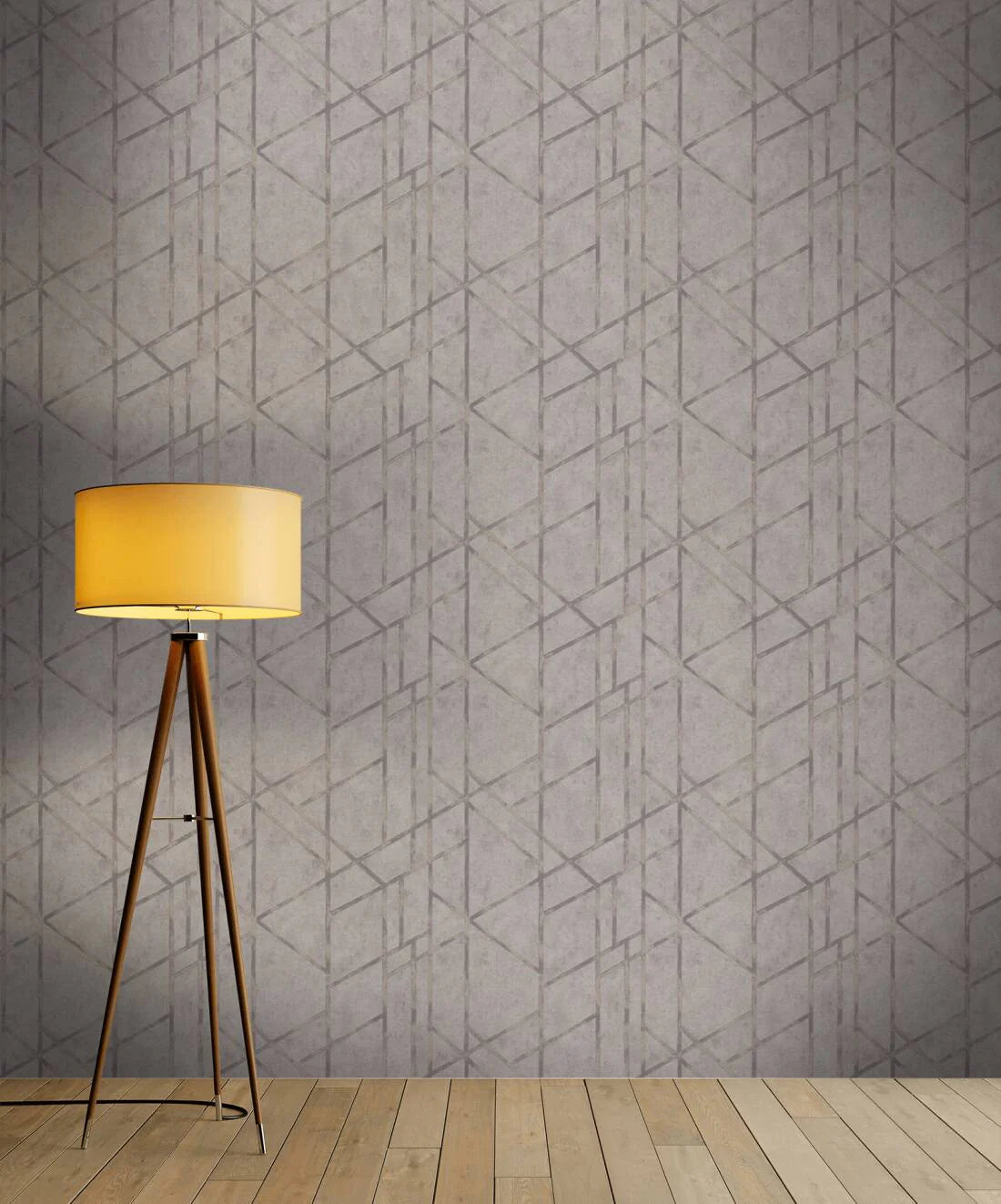 Geo Concrete Wallpaper - Grey Metallic - Discontinuing