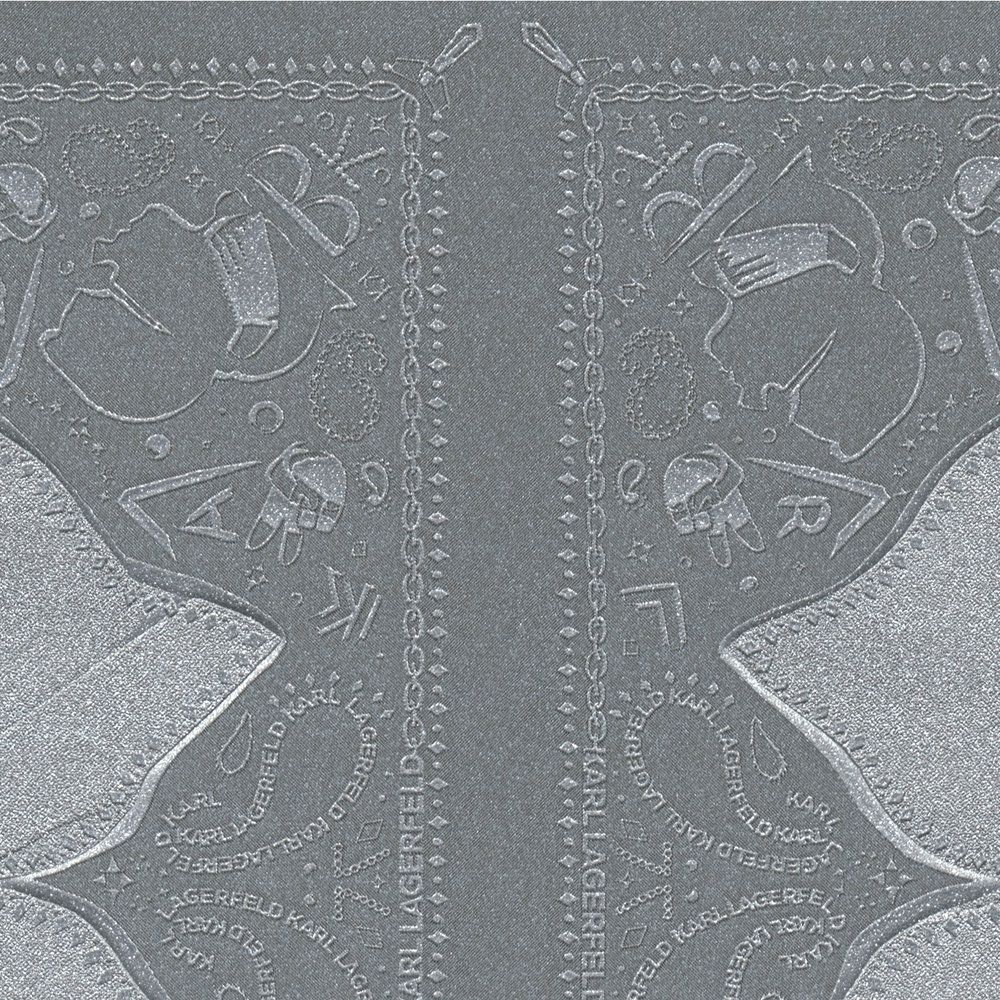 Paisley Block Heavy Weight Wallpaper - Grey