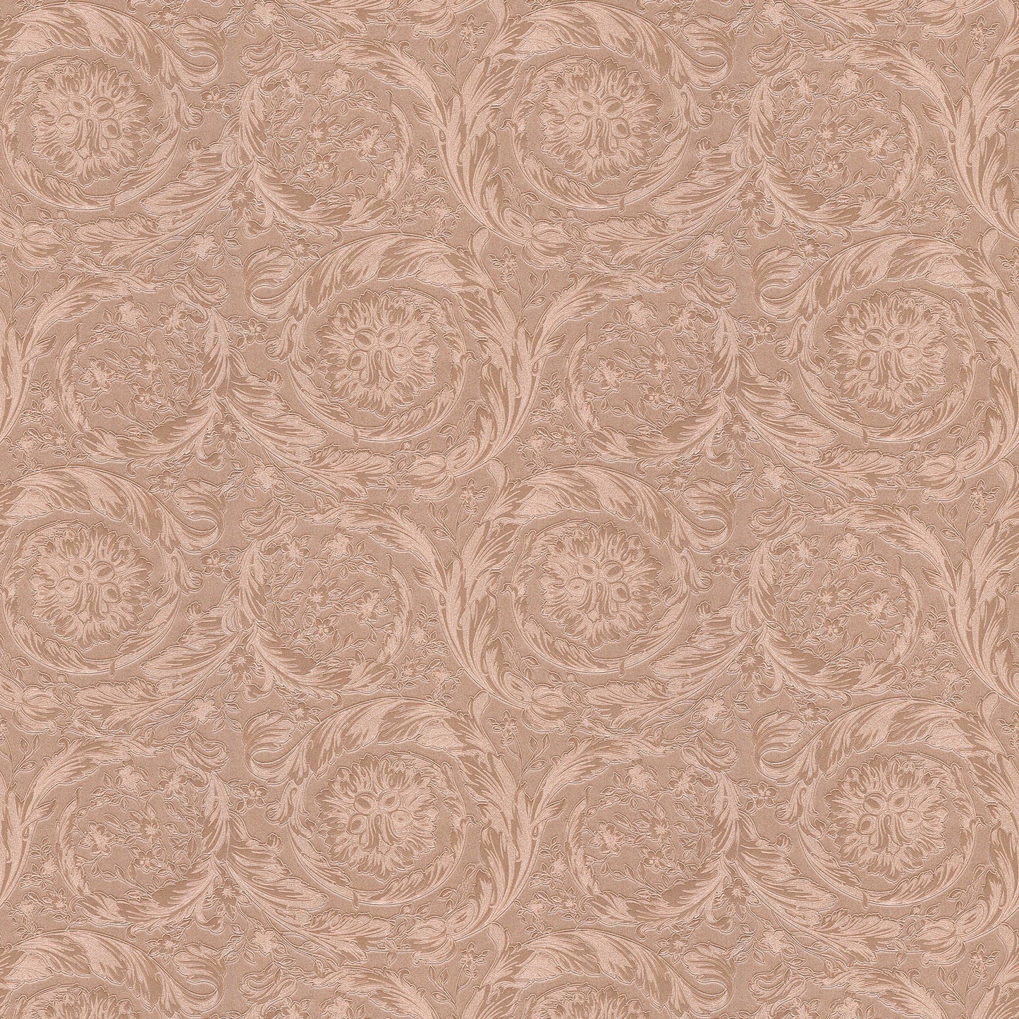 Versace Floral Garland Wallpaper - Copper Pink