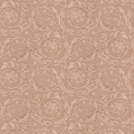 Versace Floral Garland Wallpaper - Copper Pink