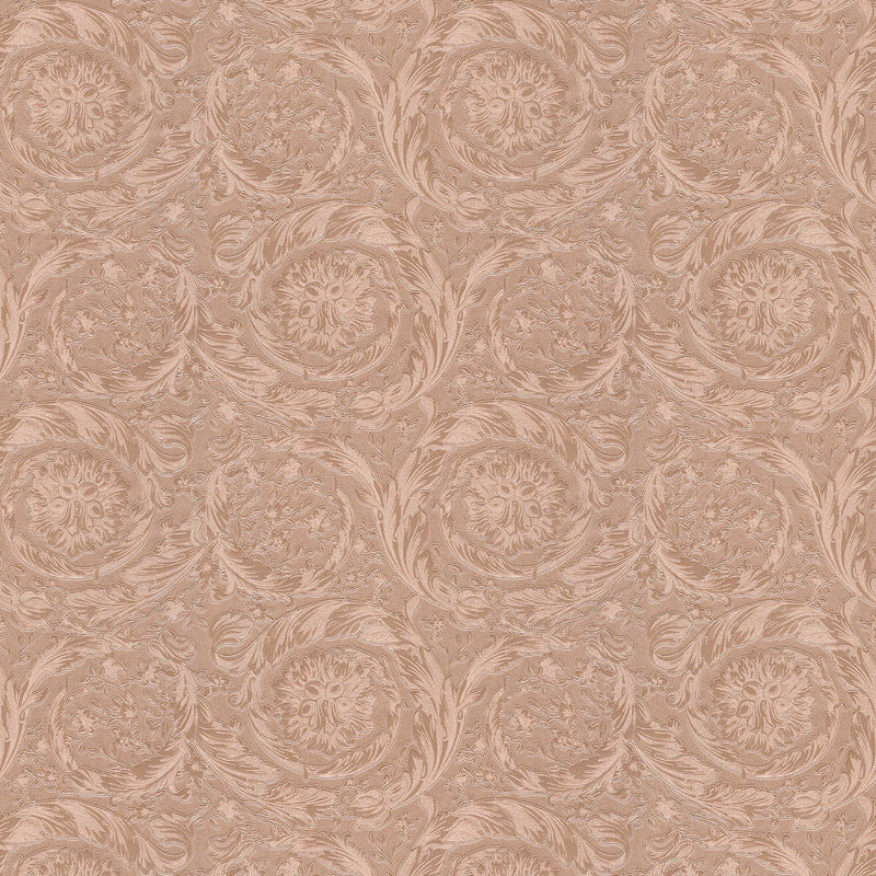 Versace Floral Garland Wallpaper - Copper Pink