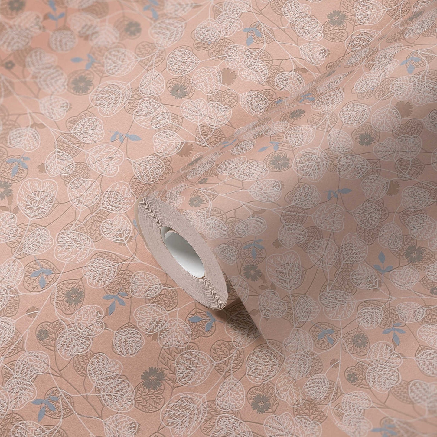 Leafy Heart - Wallpaper - Pink