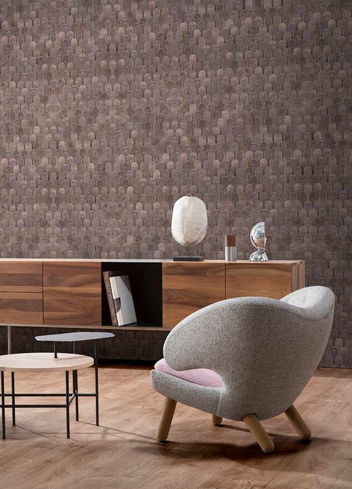 Nizwa Wallpaper - Amethyst Black Gold