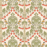 Bird & Cherries Wallpaper - Red Green