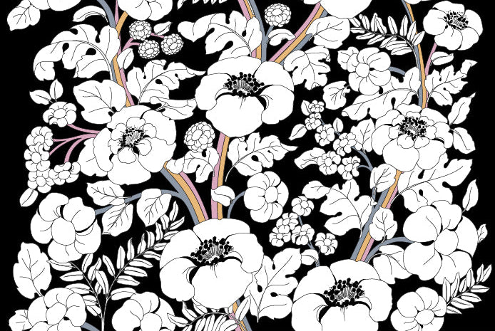 Black Rainbow Custom Sized Wallpaper Mural (per m2)