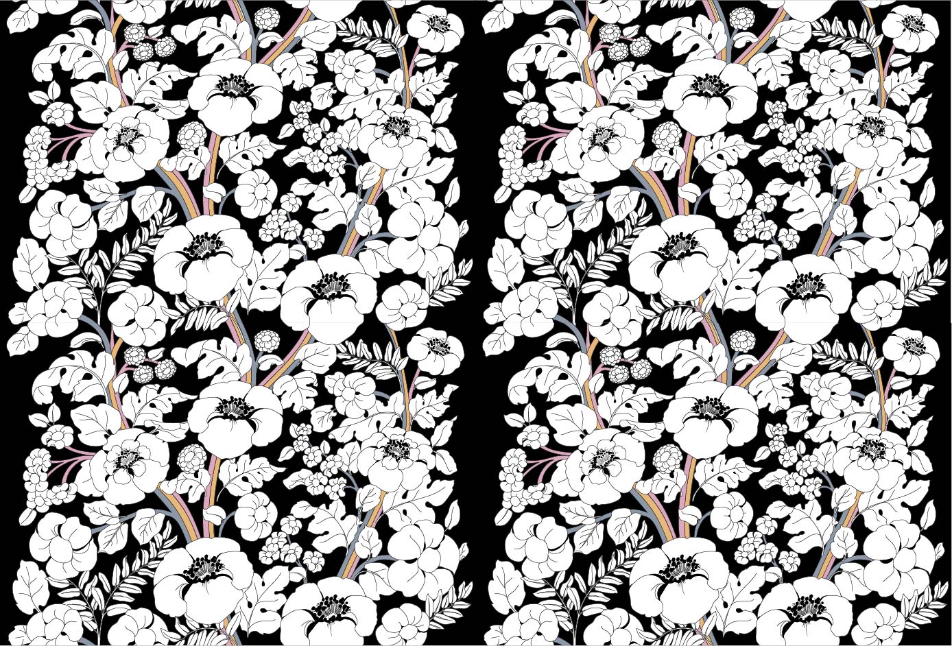 Black Rainbow Custom Sized Wallpaper Mural (per m2)