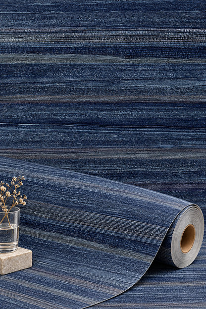 Vinyl Grasscloth Wallpaper - Blue Ocean