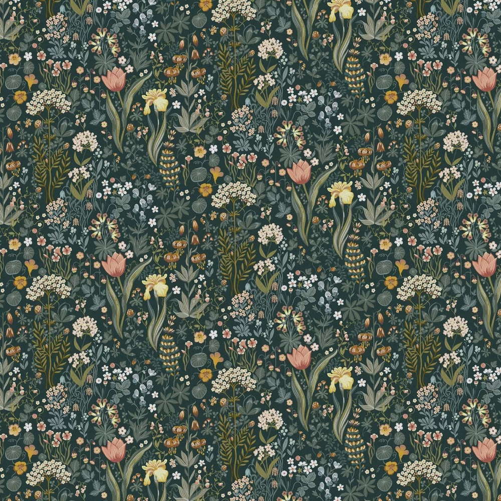 Bloomsterhav Wallpaper - Ink/Blue