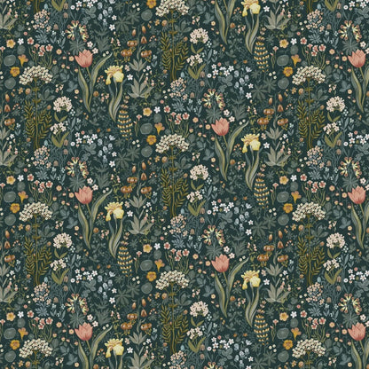 Bloomsterhav Wallpaper - Ink/Blue