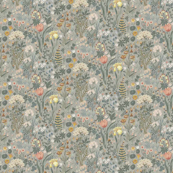 Sample - Bloomsterhav Wallpaper - Sage Grey