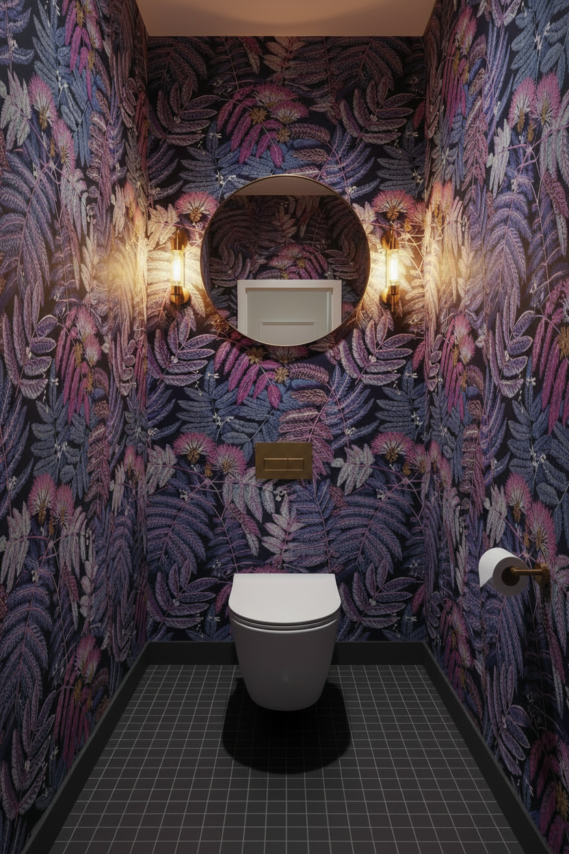 Botanica Albizia Wallpaper - Purple and Pink