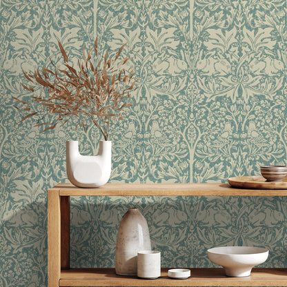 Brer Rabbit by Morris Wallpaper - Slate/Vellum