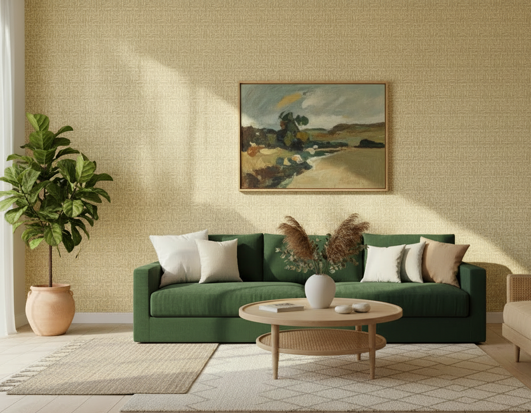 Basket Case - Grasscloth Wallpaper - Fine Wheat