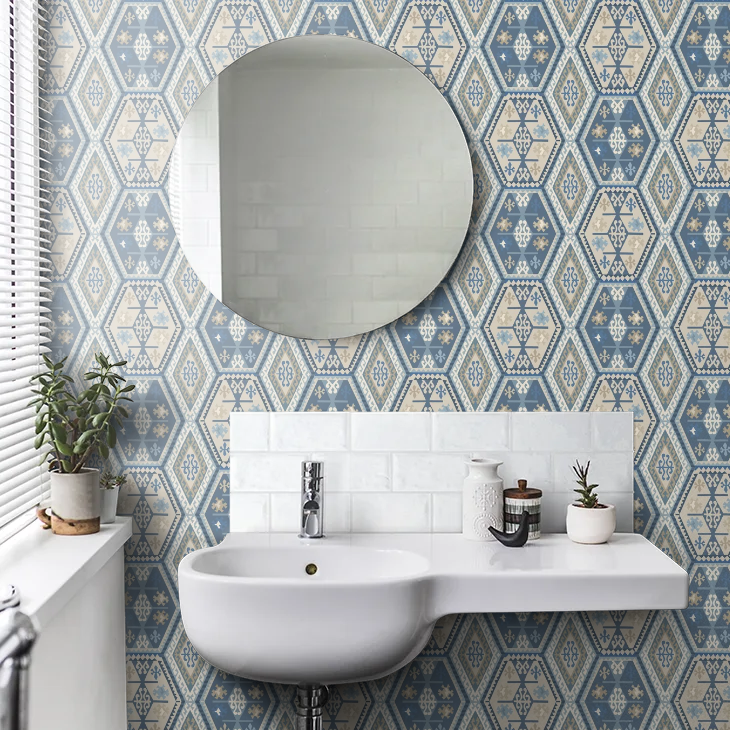 Mulberry Home Buckland Wallpaper - Blue