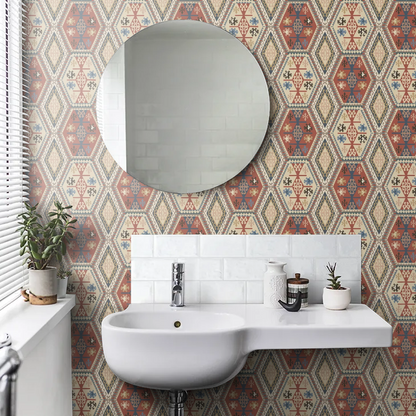 Mulberry Home Buckland Wallpaper - Red/Blue
