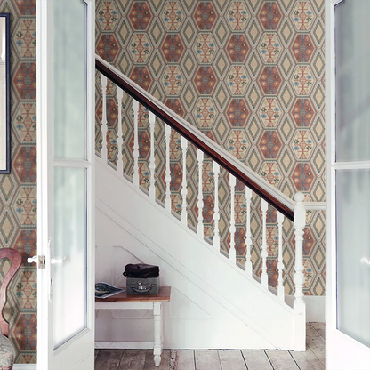Mulberry Home Buckland Wallpaper - Red/Blue