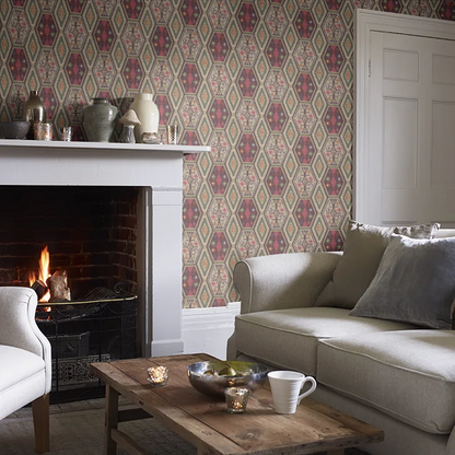 Mulberry Home Buckland Wallpaper - Red/Plum