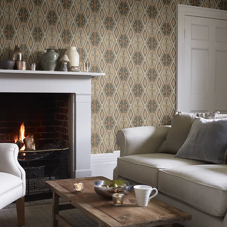 Mulberry Home Buckland Wallpaper - Woodsmoke
