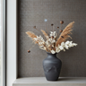 Burlap Fine Weave Grasscloth Wallpaper - Jute on Metallic Blue