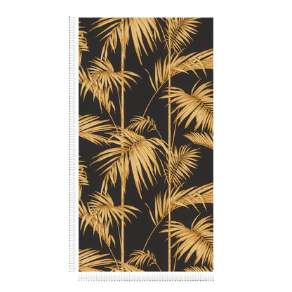 Lola Palm Wallpaper - Black-Gold