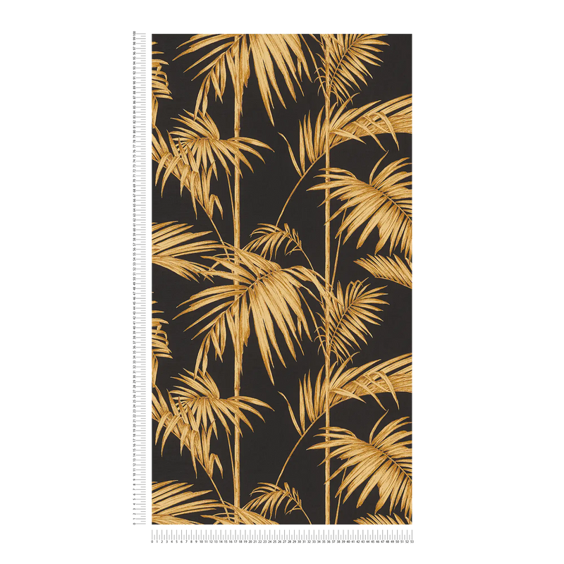 Lola Palm Wallpaper - Black-Gold
