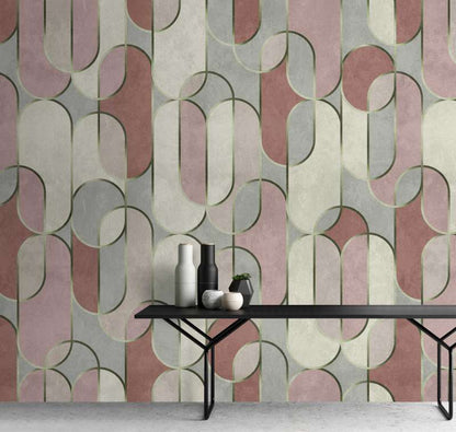 Decovale Ovals  - Blush - Custom Sized Wallpaper Mural (per m2)