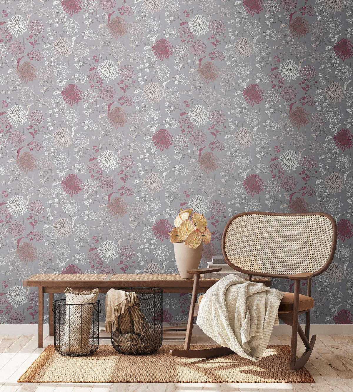 Bloom Wallpaper - House of Turnowsky - Grey/White