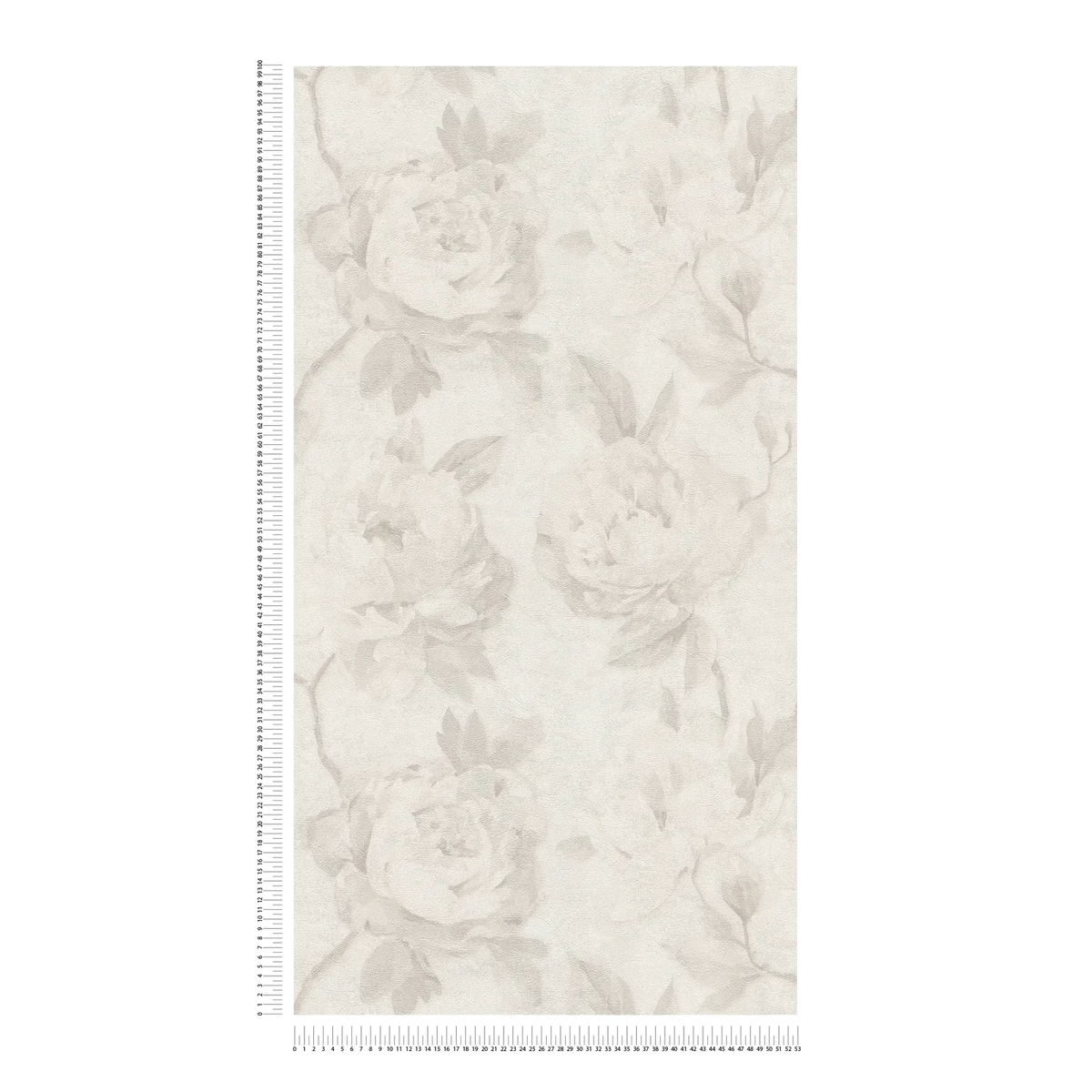 Rosalie Faded Rose Vinyl Wallpaper – Grey