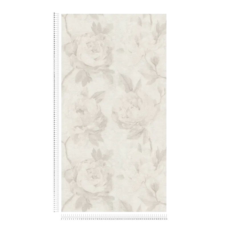 Rosalie Faded Rose Vinyl Wallpaper – Grey