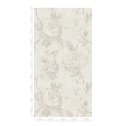 Rosalie Faded Rose Vinyl Wallpaper – Grey