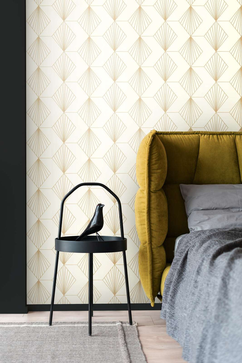 French Affair Wallpaper - Cream Gold